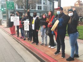 Dozens show support locally for Asian Americans after recent attacks anti asian protest watsonville