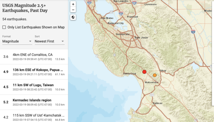 watsonville earthquake