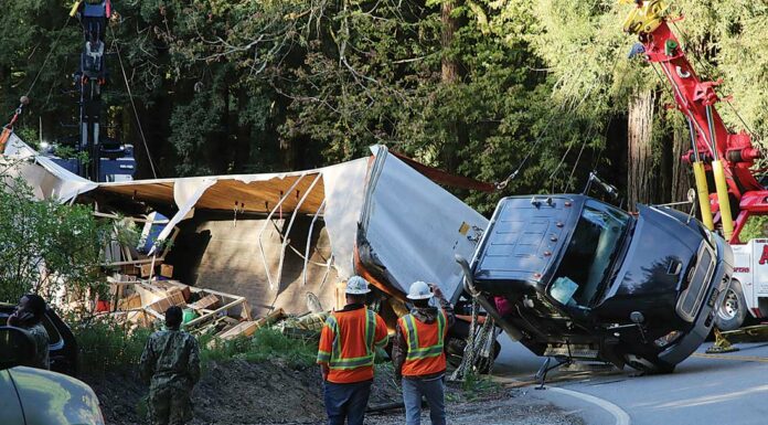 highway 152 hecker pass big rig flip