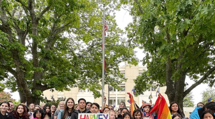 Pajaro Valley Unified School District Harvey milk day pride flag raising