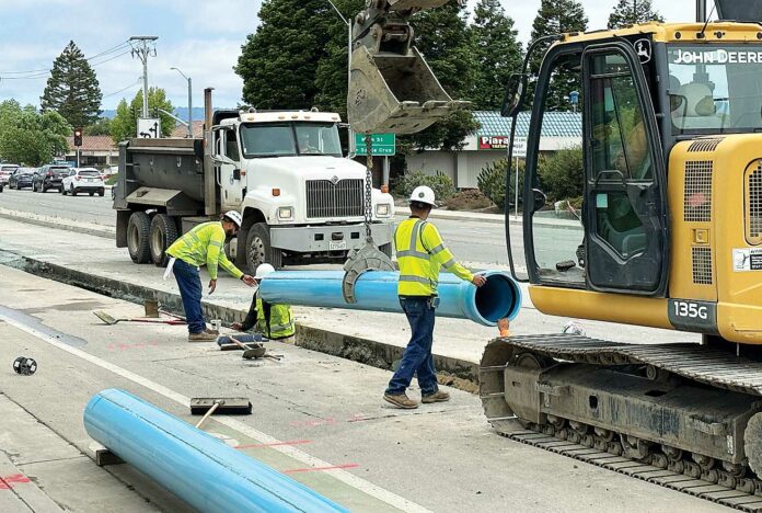 south green valley road water main work