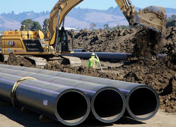 college lake water supply project pipeline construction