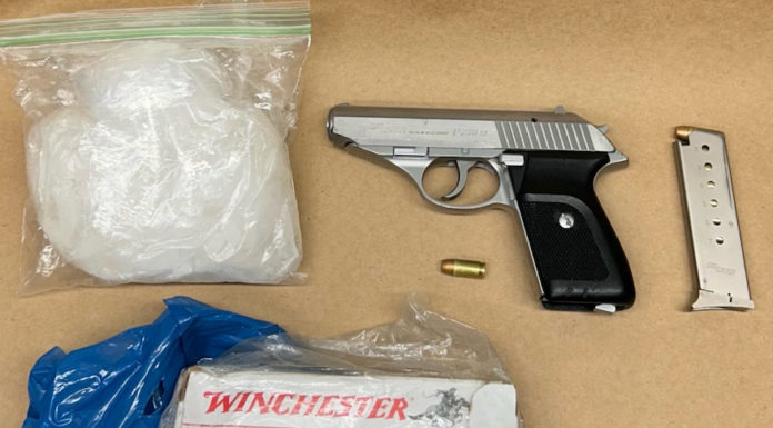 Car stop leads to stolen gun, drugs, arrest