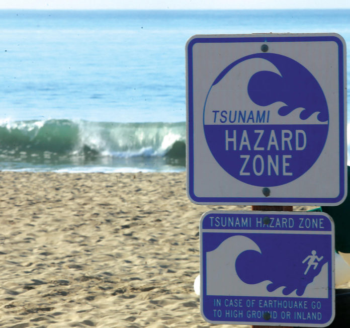 tsunami warning sign