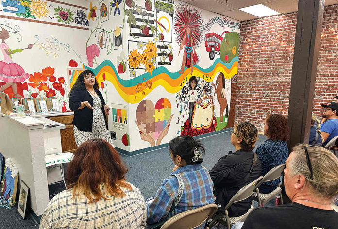 People hear about PV Arts' Teen Artés program in the organization's Porter Building.